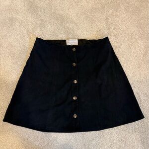 Kendall & Kylie Black Button-Front A-Line Mini Skirt